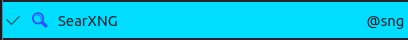 Search Shortcut entry of SearXNG with the keyword set to @sng.