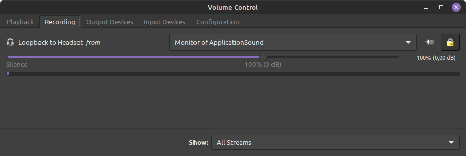 Volume Control: Recording